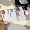 Magnetic Plaid Cartoon Bracket Apple 16 Mobile Phone Case IPhone 13 Suitable for 11 Philin Small Animals 15promax