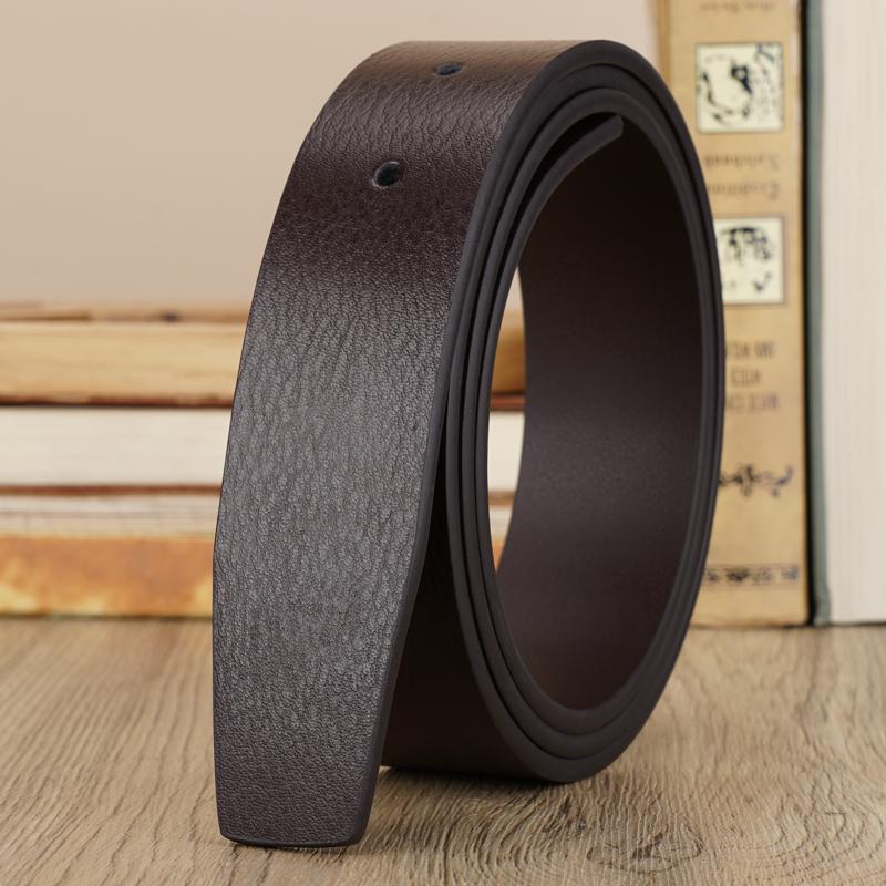 Men's Pin Buckle Leather Headless Belt Strap - Cowhide Waist Trouser Belt