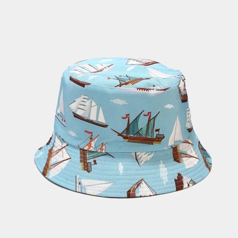 Spring And Summer Cotton Print Bucket Hat Fisherman Hat Outdoor Travel Sun Cap For Men And Women 100
