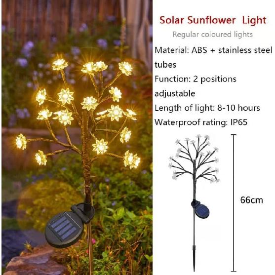 Romancte Outdoor Waterproof Cherry Blossom Multicolor Solar Garden Lights,Solar Cherry Blossom Lights Outdoor, for Outside Yard, Lawn, Patio, Pathway