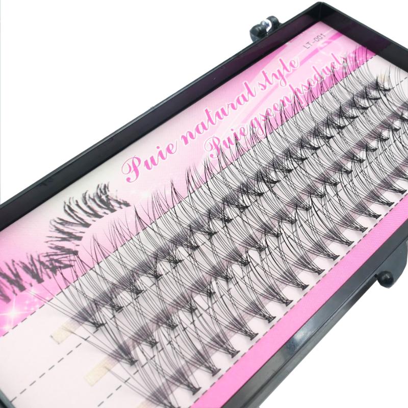 60 Bündel/Box 10D 0,1 mm Wimpernverlängerung Einzelwimpern Natürlicher Stil Einzelwimpern Handgefertigte Wimpernbündel