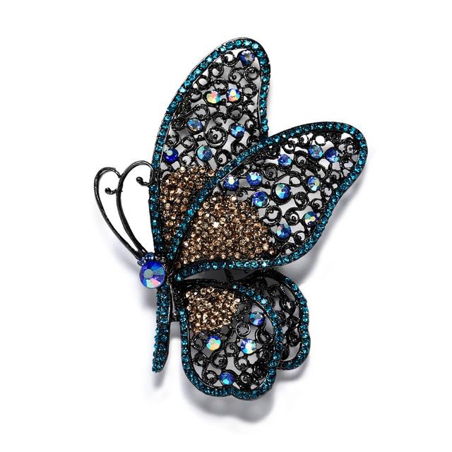 Kreative Strass Schmetterling Brosche Damen Temperament Mode Mantel Pin Zubehör Übertrieben Pin Schmuck Zubehör