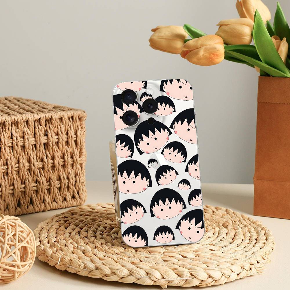 C-Chibi Cute M-Maruko-chan-S Phone Case For IPhone 17 16 15 12 11 Pro Max 14 Plus 13 Mini Clear Cover Soft Funda