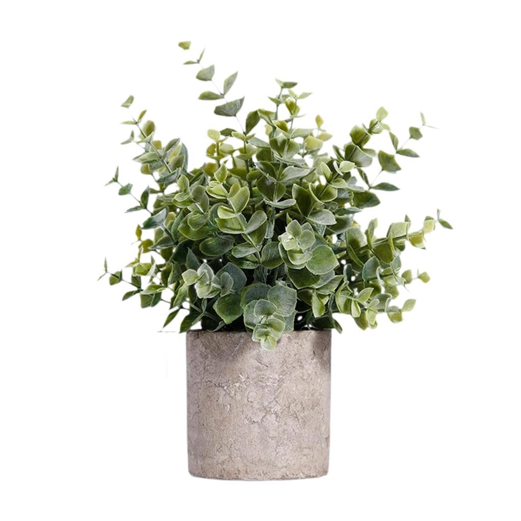 Artificial Plant Small Potted Faux Greenery Lifelike Plastic Plant for Housewarming Indoor Garden Office Bedroom