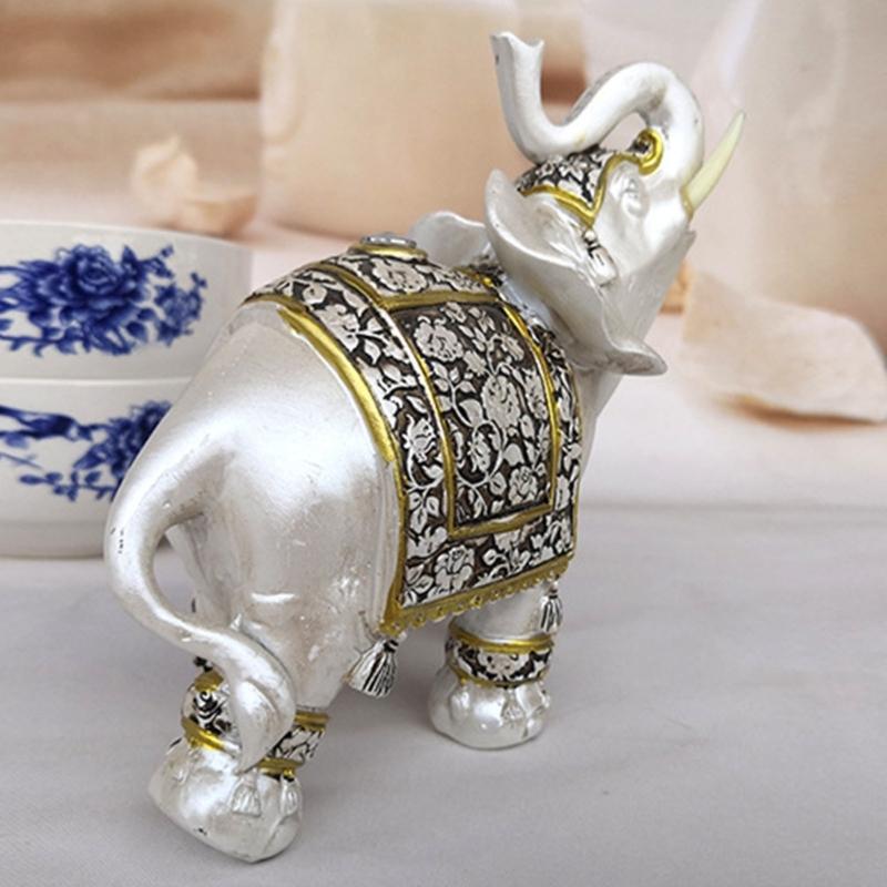 Handmade Elephant Statue Durable Resin Ornament Animal Sculpture Symbolizing Prosperity And Fortune