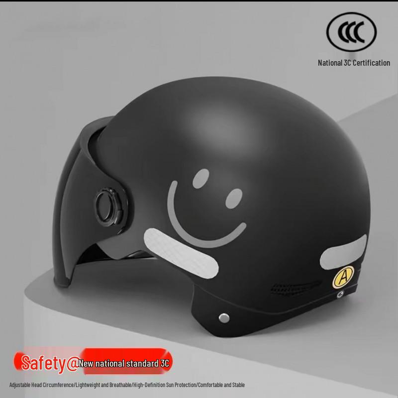 Certified Smiley Face Helmet for Electric Scooters - Sun Protection for Autumn