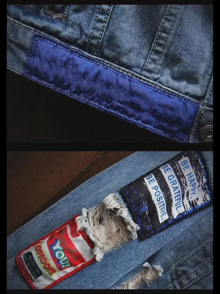 Men's Trendy Embroidered Denim Jacket - European/American Street Style Retro Loose-Fit Versatile Coat