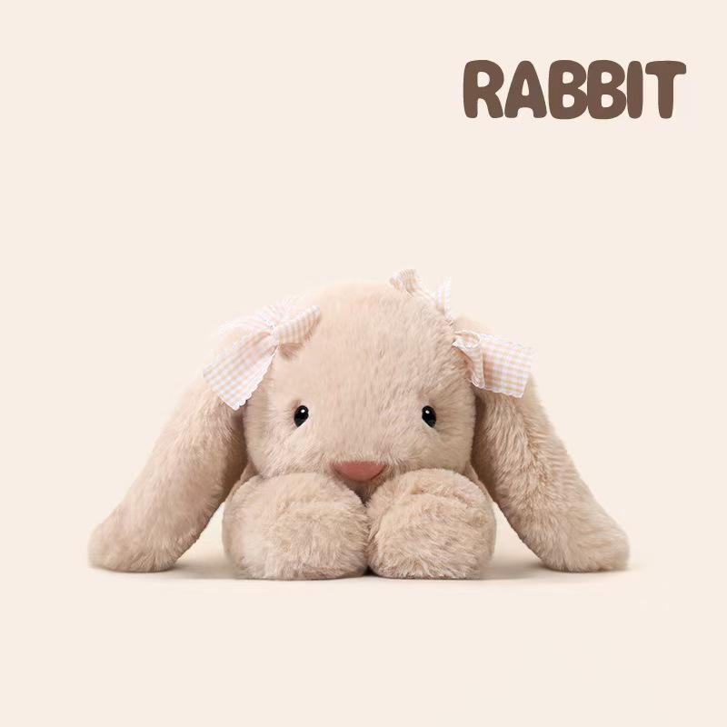 Jimny Rabbit Plush Toy Soft Stuffed Long Ears Bunny Doll Funny Baby'S Sleeping Companion Room Decor Girls Birthday Gift