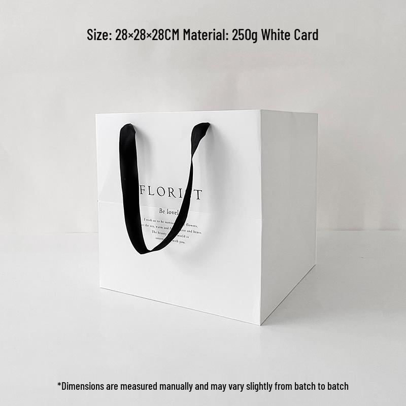 Xin Sheng Premium White English Tote Bag for Flower Arrangement and DIY Floral Art