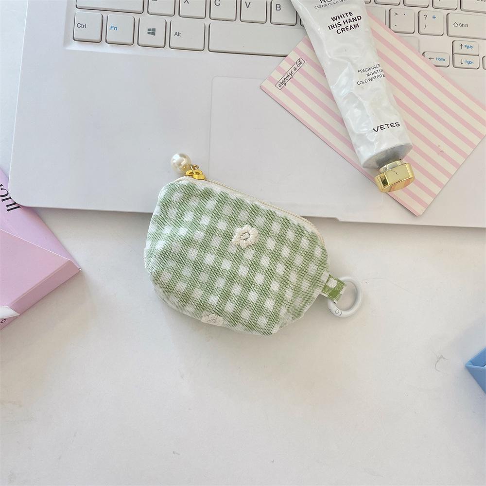 

Свежая вышивка маленький цветок маленький портативный рот красный конверт косметичка женский кошелек на молнии отделение для карт