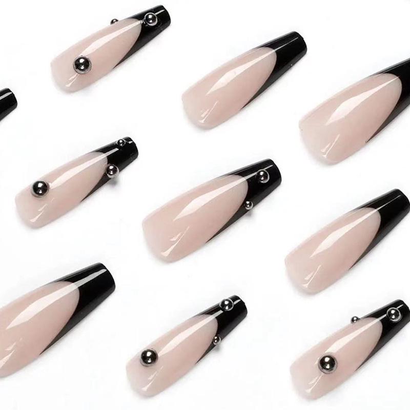 Chrome Hearts Cross Dark Ballet Press-On Nails - Spicy Cool Style, Pre-Glued Tips