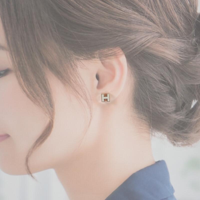 HERMES   Pierce white/Pink gold metal Women