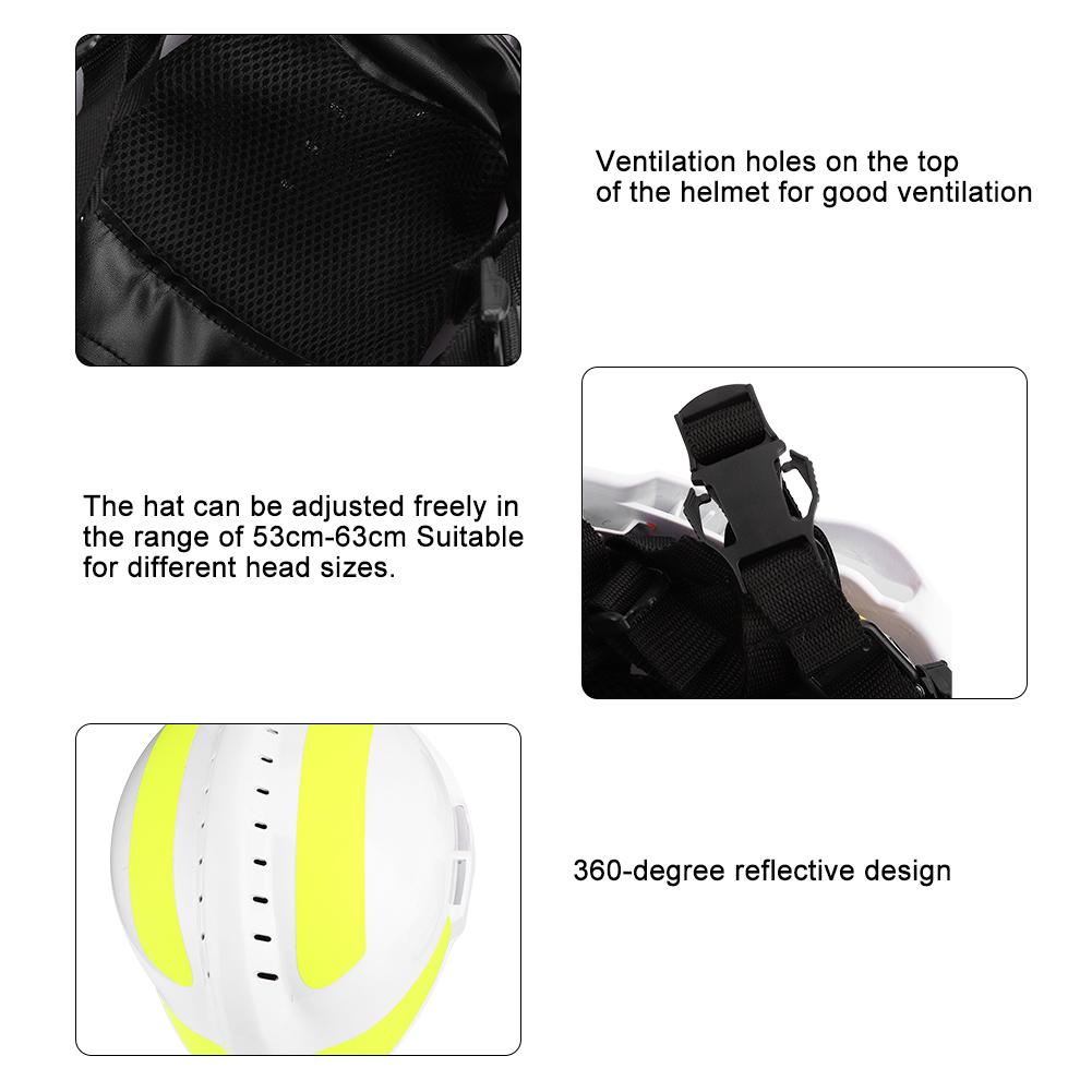 Nødredning Sikkerhetshjelmer Støtbeskyttelse Brannmann Beskyttende Vernehjelm med Hodelykt og