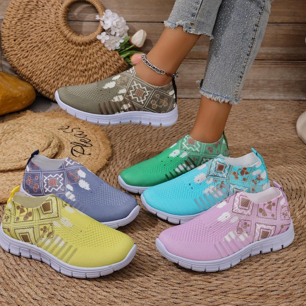 Fashion Women Mesh Breathable Slip on Flat Shoes Woman Tenis Ladies Casual Walking Footwear Sneakers Womens Vulcanize Shoes