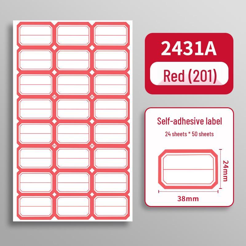 Self-Adhesive Name & Classification Label Stickers - 50 Sheets, Office Blank Handwritten Labels