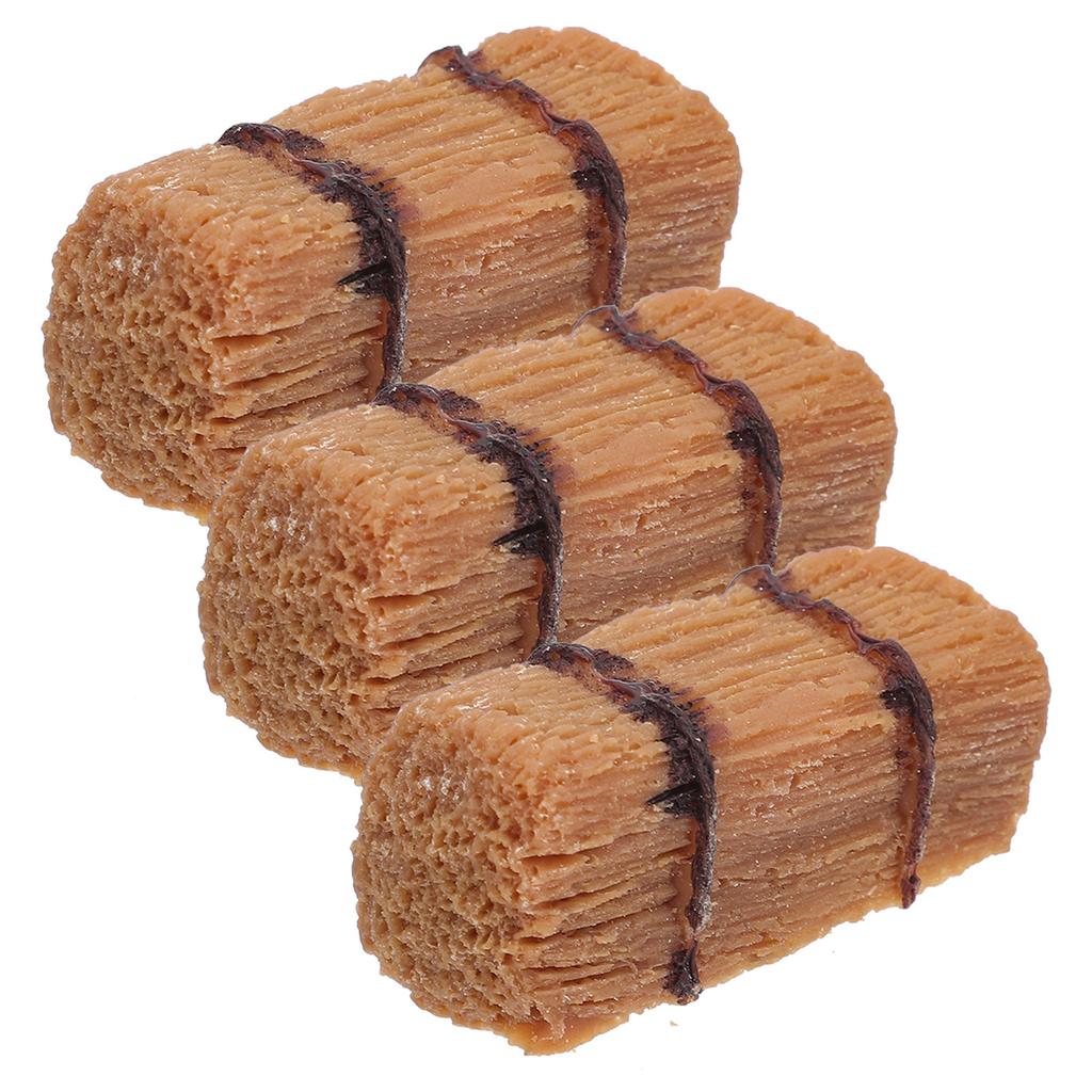 3pcs Mini Hay Bale Dollhouse Miniature Resin Haybale Easter Farm Decor Decorative Straw for Farmer Birthday Party Cake Topper