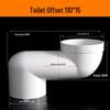 Adattatore Offset per WC in PVC - Nessuno Scavo Richiesto, Opzioni da 5/10/20 cm, Installazione su Pavimento Piano