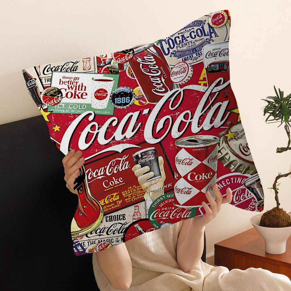 C-Coca C-Cola Kissen Anime Kissen Sofa Bett Kopfkissenbezug Kissenbezug 45X45 cm Mode