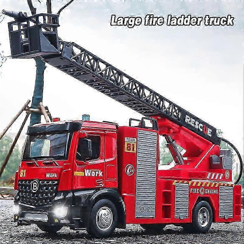 Alloy Fire Truck Model Toy with Simulation Sound for Boys 30cm