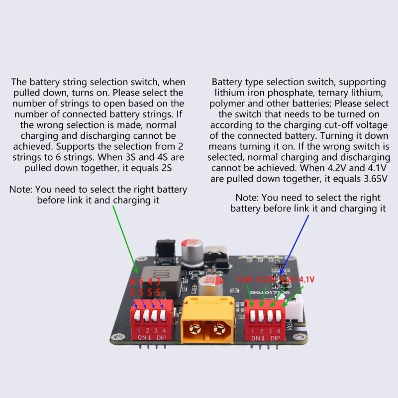 140W Bidirectional Fast Charging Module 2-6S Battery Charging Board Automatic Temperature Control Replacement