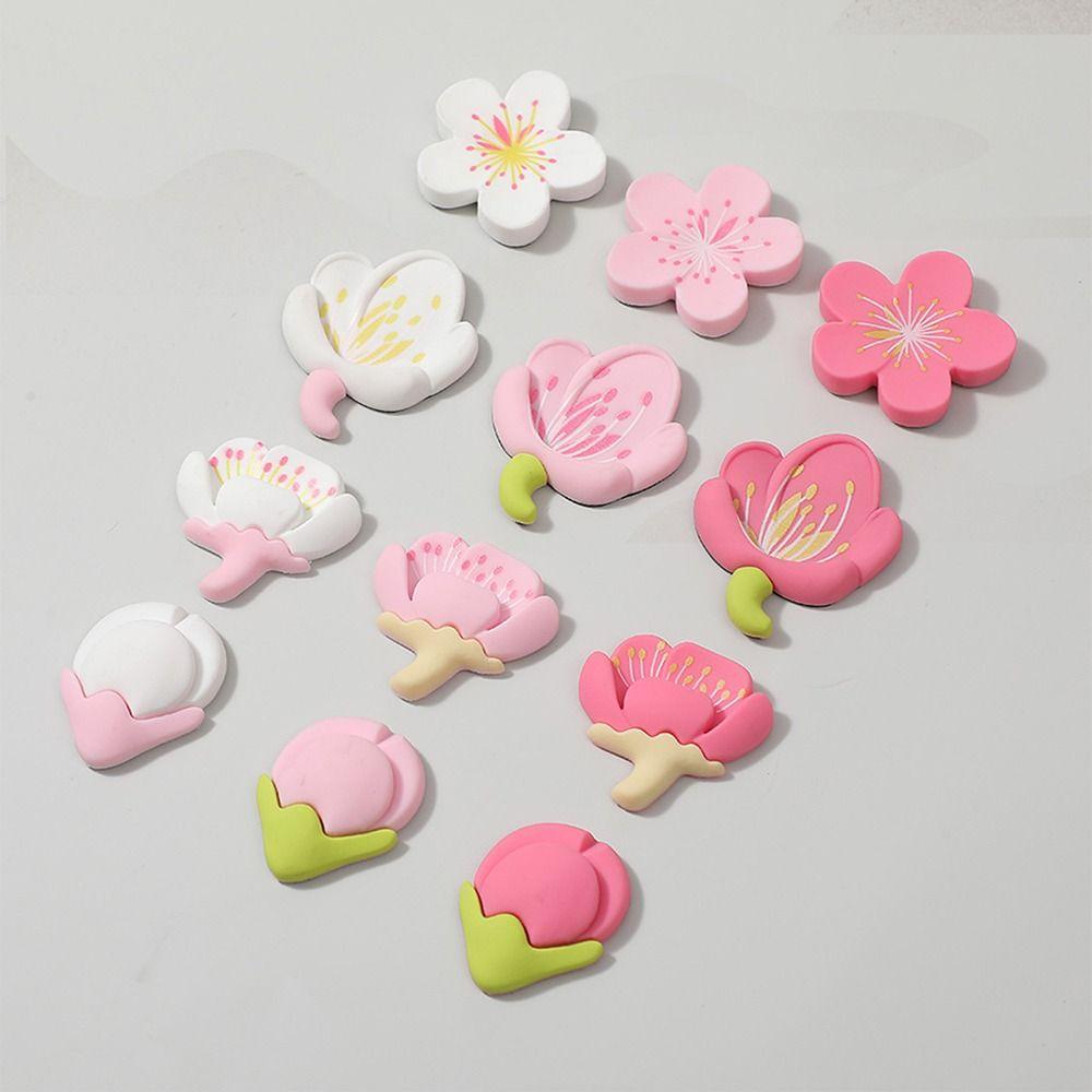 Cherry Blossom Shaped Cute Decorative Note Holder Message Sticker Fridge Magnets Board Stickers