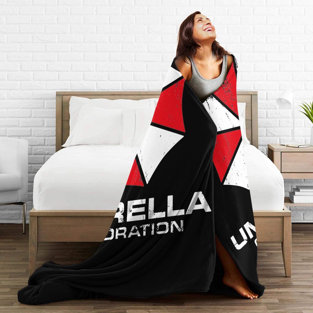 Umbrella Corporation Knitted Blankets Residents Evils Flannel Throw Blankets Summer Air Conditioning Portable Soft Warm Bedsprea