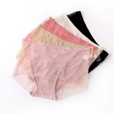 1 Stück Sexy Dreieck-Slip mit niedriger Taille aus Spitze Seidig glatte und hochelastische Seiden-Unterwäsche