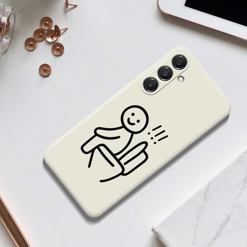 For Samsung Galaxy A16 5G/4G Case Stickman Toilet Pattern Printing Straight Edge TPU Phone Back Cover