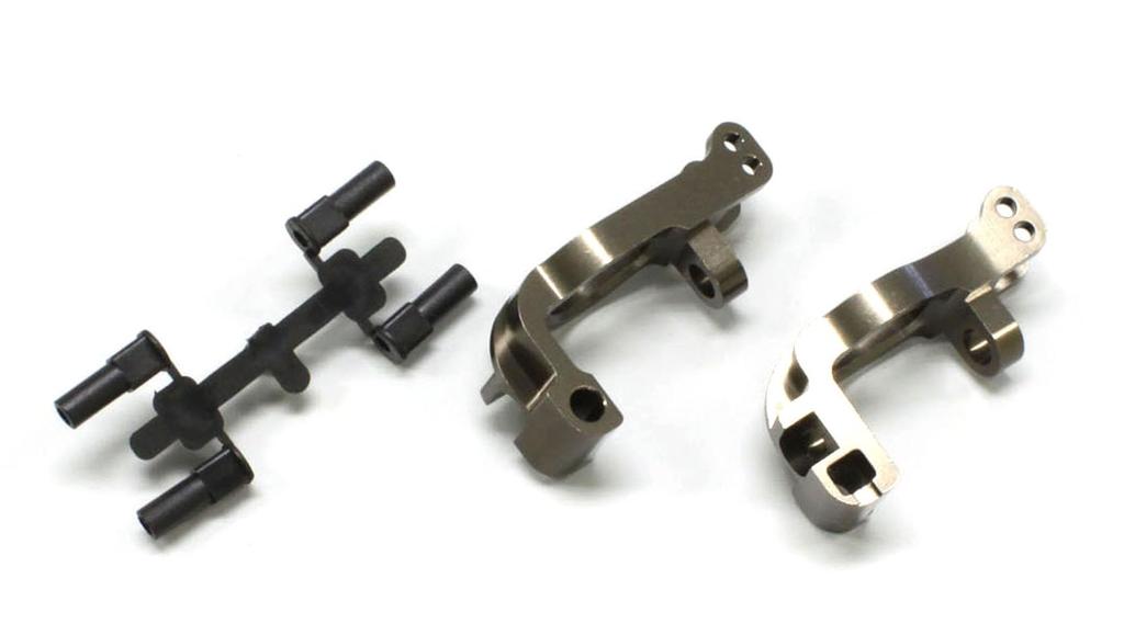 Kyosho Aluminum Front Hub Carrier Set IFW436B (L, R/16°/Gunmetallic/MP9)