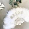 Feathered Folding Fan Feathered Hand Fan Dance Fan Bridesmaid Fan Foldable Hand Fan for Women Wedding Party Photography