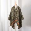Winter Women Men Scarf Layers Poncho Retro Floral Print Wrap Shawl Scarve Capa Para Mujer Pashmina Cloak New Unisex Lady Male