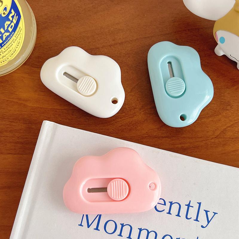Cute Cloud Shape Mini Portable Utility Knife Paper Cutter Cutting Paper Razor Blade Office Stationery Cutting Supplies