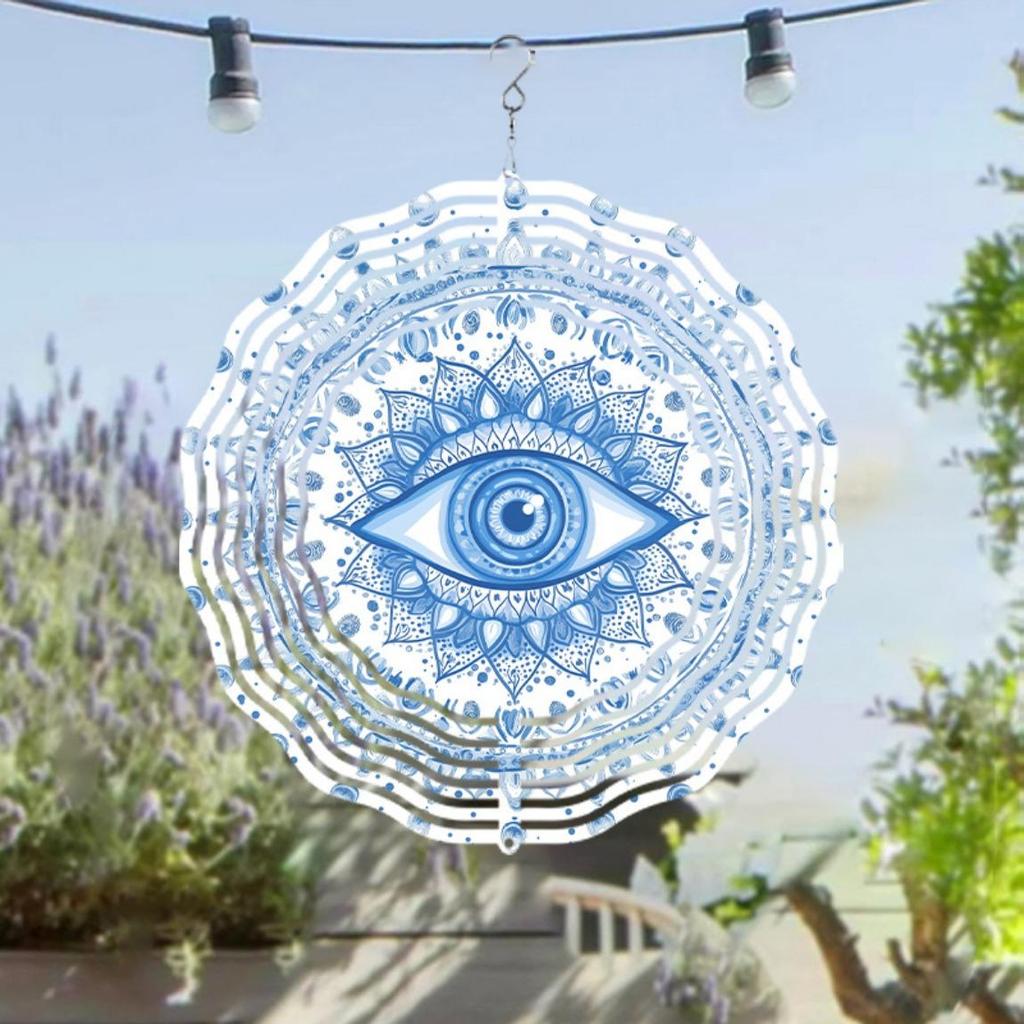 3D Metal Eye Design Wind Chime for Indoor Outdoor Garden Patio Decoration Holiday Gift for Thanksgiving Christmas Halloween Mothers Day