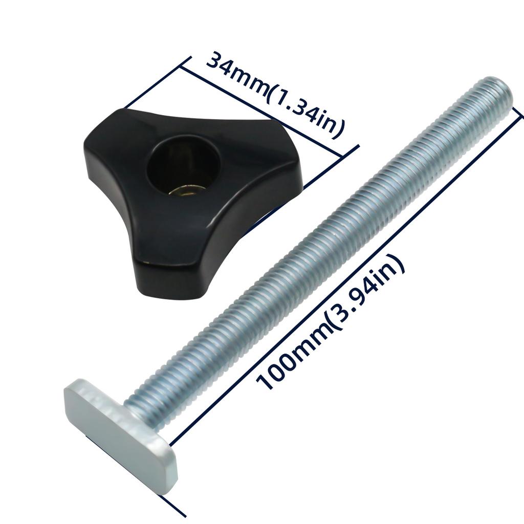 T Bolt Knob Kit - Miter Track Sliding Nut T-Slider T Slot T Bolt and Nut Set - T Screw and Plastic Knob Nut - Jigs Screw Fixture
