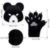 1 SET Halloween set peluche transfrontaliero maschera orso simulazione, guanti artigli d'orso fatti a mano, guanti accessori per cosplay e show comici