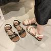 Women Shoes 2026 Summer New Fashion Comfort Non Slip Metal Decoration Buckle Strap Sandals Lightweight Soft Bottom Beach Shoes