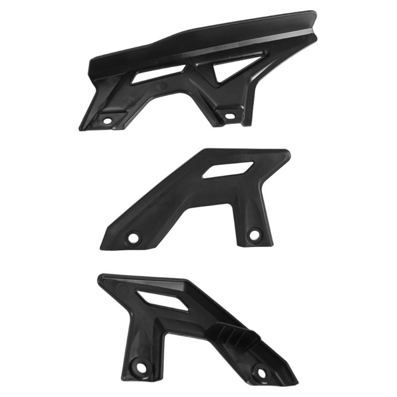 Black Chain Cover Kit for Electric Dirt Bike Maintenance, Upper Lower Nylon Guards for Drivetrain Area Replacement, Molded Two Piece Set