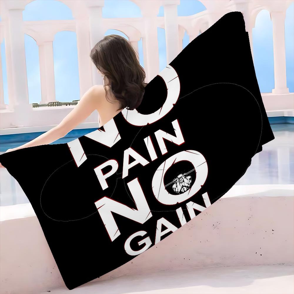 No Pain No Gain Beach Towel For Kids Personalized Bath Towel Pool Towel Vacation Gift Picnic Towel Party Gift