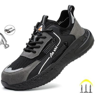 Moda Verano Malla Transpirable Zapatos de Seguridad para el Trabajo para Hombre Zapatillas Ligeras para Exterior Masculino Botas Indestructibles con Puntera de Acero