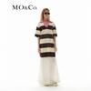 MO&Co. x SUNNEI Striped Loose Short Sleeve V-Neck Dress