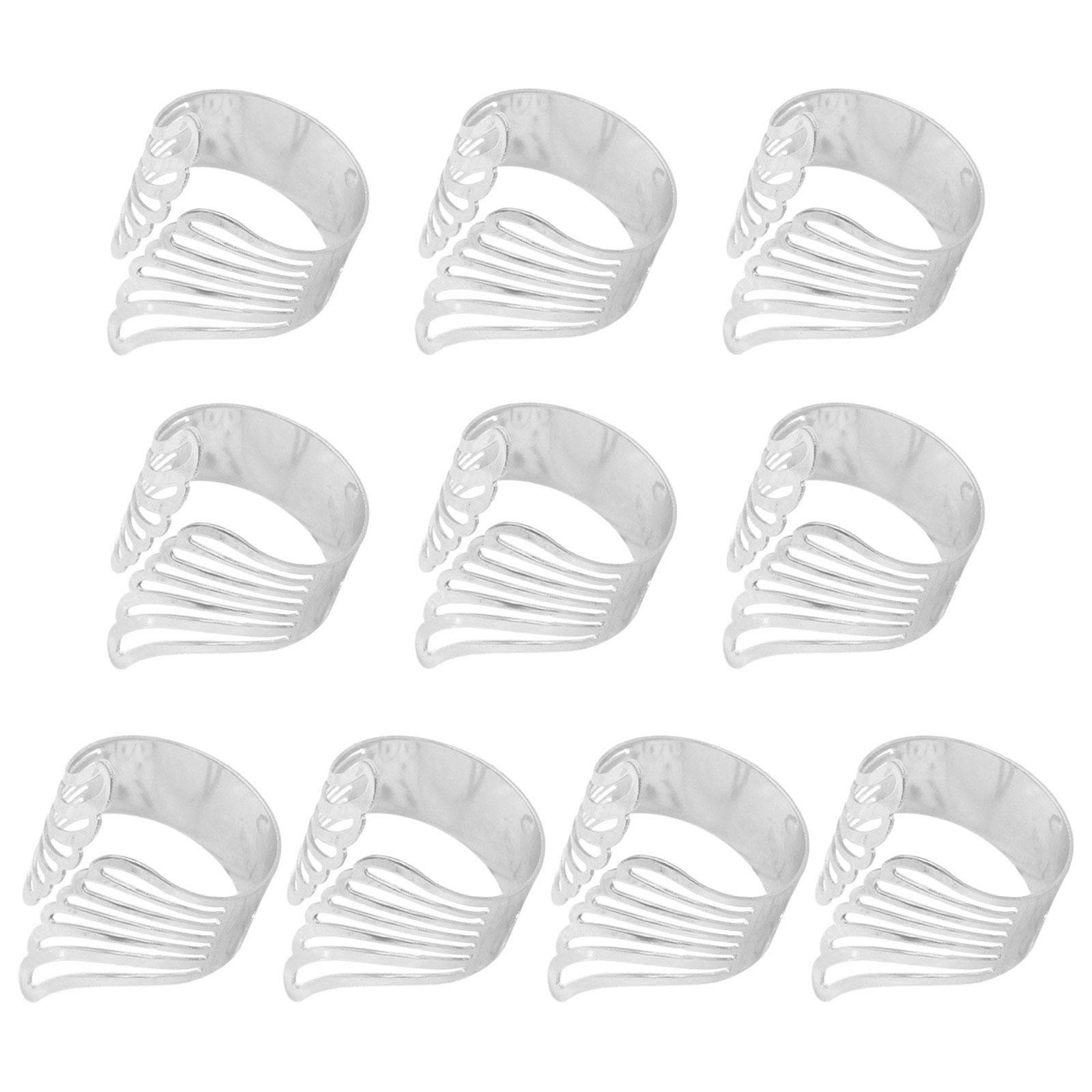 

10x Napkin Rings Unique Dinner Decor Favor Decor Napkin Buckle Holder for Halloween Parties Bar Daily Use Restaurant New Year срібний
