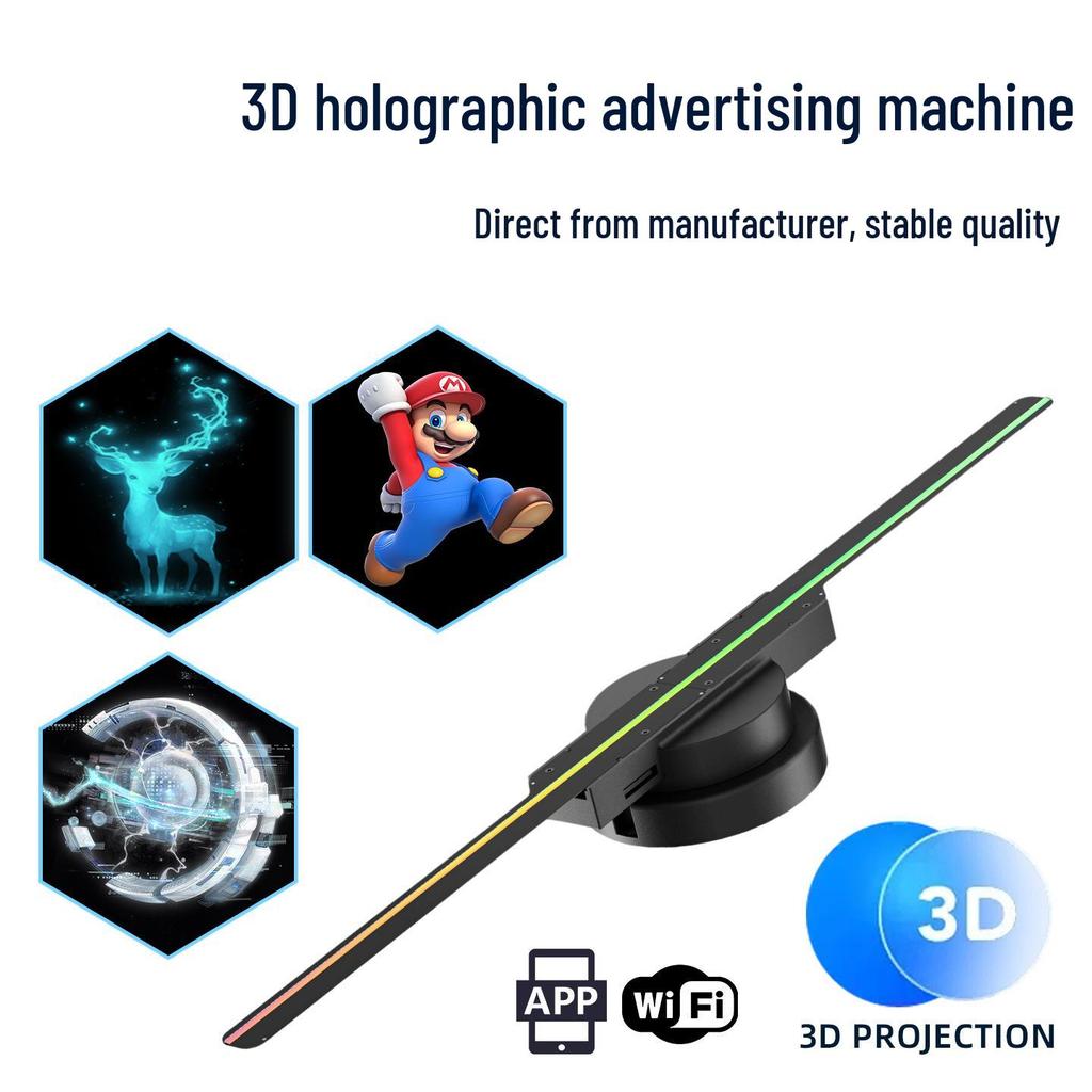 Naked-Eye 3D Holographic Fan: Rotating LED Air Projection Display