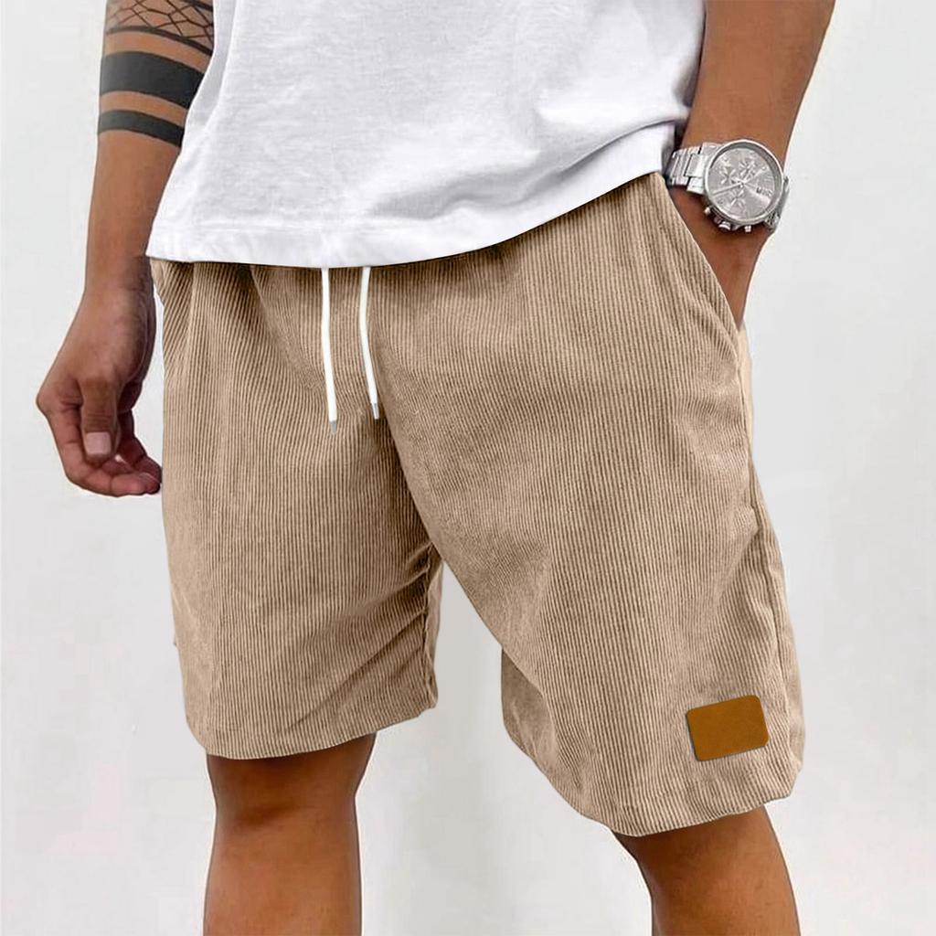 Mens Shorts Casual with Drawstring Waist Mens Cotton Shorts 5 Inch Inseam Shorts Men Comfortable Fit Mens Beach Shorts