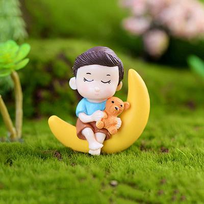 Mond Paar Miniatur Figur Märchengarten Puppenhaus Dekor Mikro Landschaft
