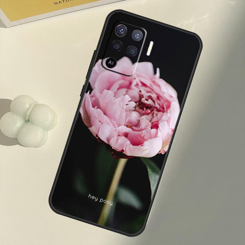 Peonies Beautiful Flower For OPPO Find X3 Lite X5 Pro A5 A9 A31 A53 S A83 A91 A93 A54 A74 A94 A15 A16 A52 A72 Case