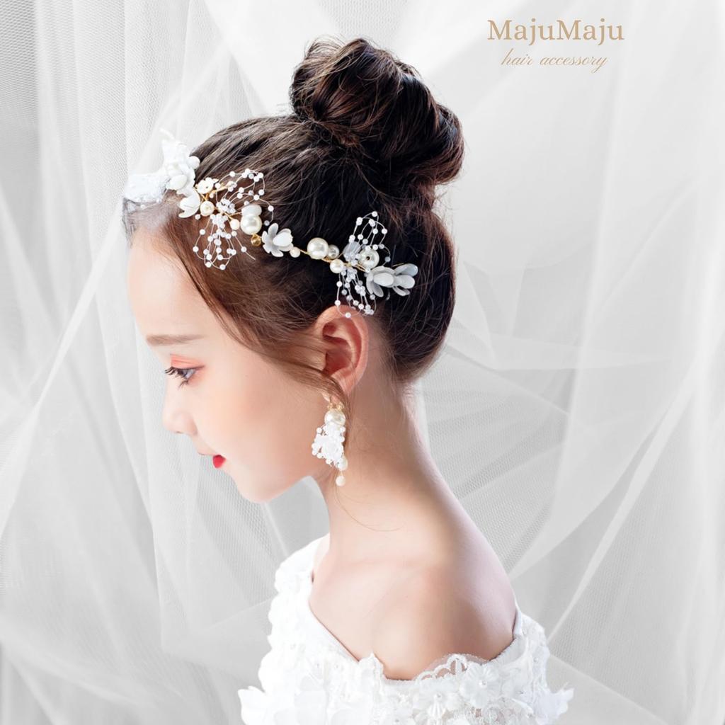 Hair Accessories Piano Recital Head Dress Girls Children Handmade Arrangement Hair Ornament [MajuMaju] (B) (PHD18)