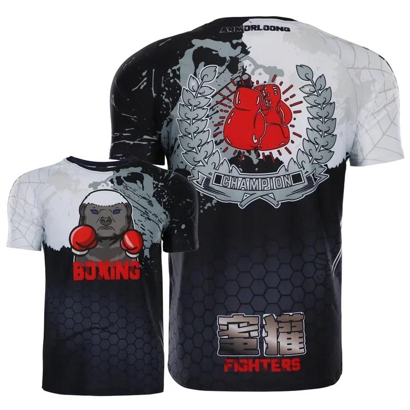 3D Digital Print Men Brazilian Jiu Jitsu MMA T Shirt Muay Thai Team Training Uniform 2026 Short Sleeve Sports Quick Dry