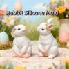 Cute Rabbit Silicone Mold Non-Stick DIY Animal Mold Concrete Craft Rabbit Soap Mold  Gift Creating