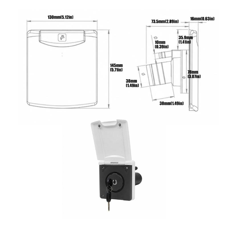 31BC Vehicle Mounted Water Connection Port With Wide Fill Opening And Lockable Cover