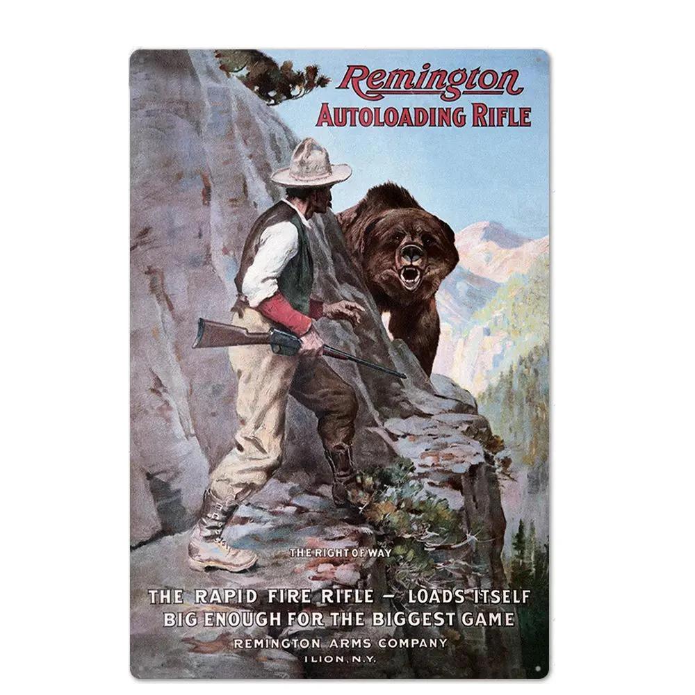 Vintage Hunting Plaque Metal Posters Signs Wall Decor for Man Cave Room Decorative Metal Plate Hunter